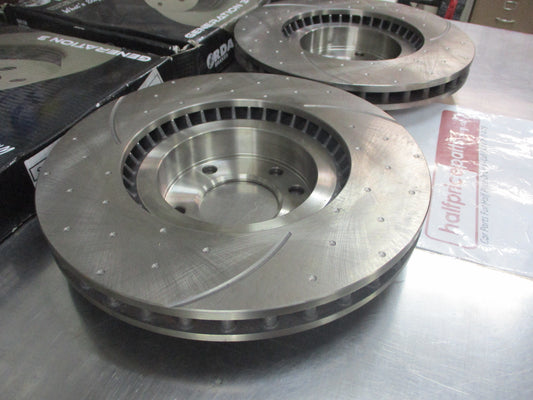 RDA Front Disc Rotors (Pair)Slotted-Dimpled Suits Porsche Cayenne/VW Touareg New Part