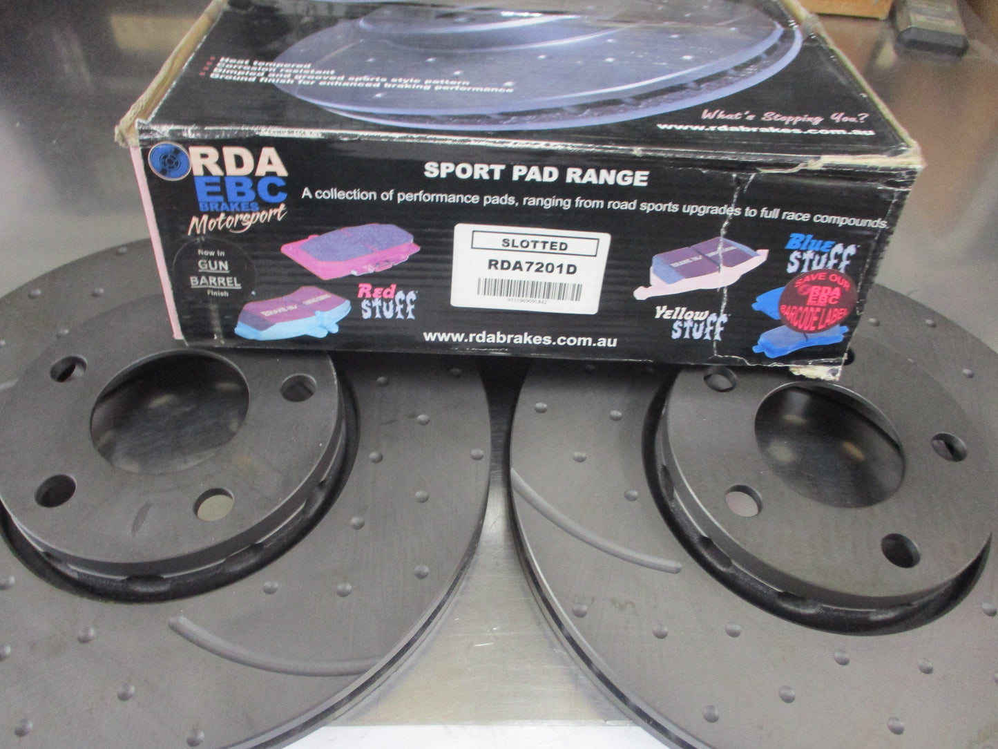 RDA Front Disc Rotors (Pair) Slotted-Dimpled Suits Audi A4/100/A6/Passat New Part