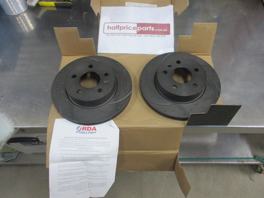 RDA Front Disc Brake Rotors (Pair) Slotted-Dimpled Suits Mercedes Benz Vito New Part