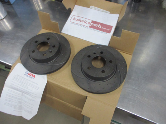 RDA Front Disc Brake Rotors (Pair) Slotted-Dimpled Suits Mercedes Benz Vito New Part