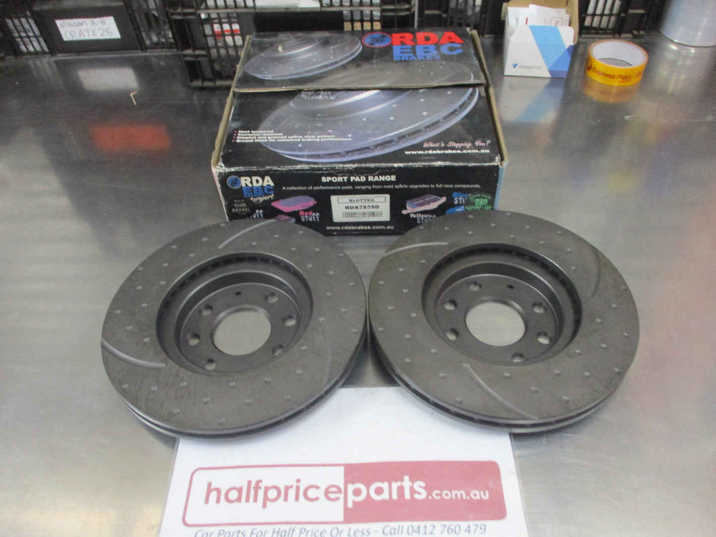 RDA Front Disc Rotors (Pair) Slotted-Dimpled Suits Holden Tigra/ Barina XC/Combo XC New Part