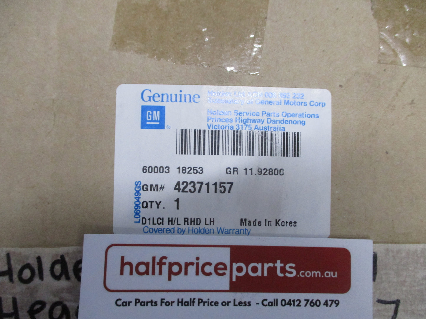 Holden JH Cruze Genuine Left Hand Headlight Assembly New Part