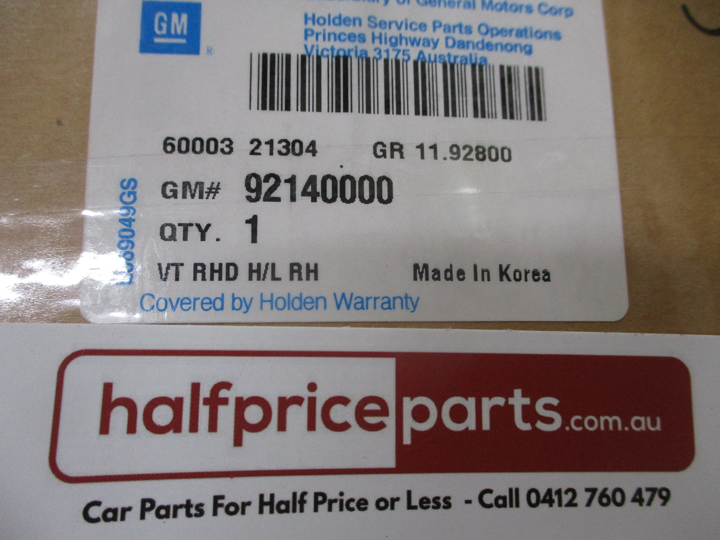 Holden VT Commodore Genuine Right Hand Front Head Light Assembly New Part