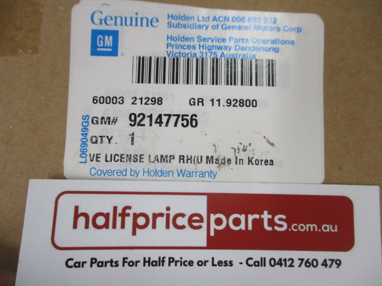 Holden VY/VZ Monaro V2 CV8 Genuine Right Hand Rear Tail Light Assembly New Part
