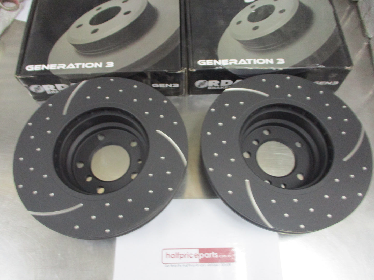 RDA Front Disc Brake Rotors (Pair) Slotted-Dimpled Suits BMW 7 Series New Part