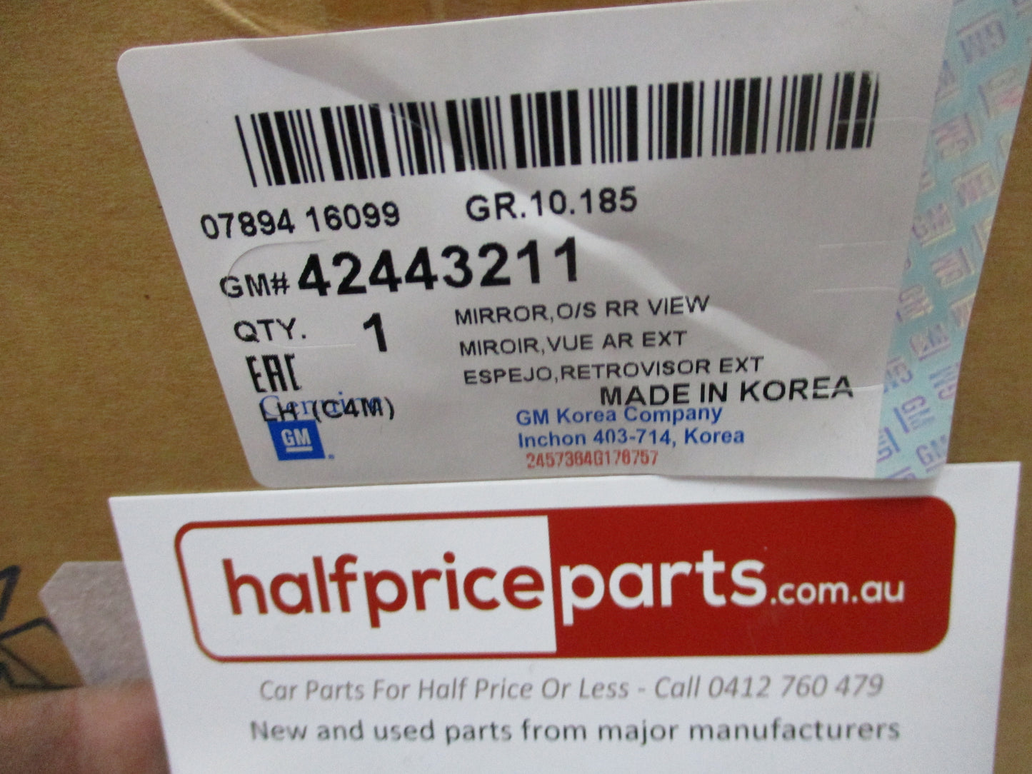 Holden Barina Spark Genuine Left Hand Side Review Mirror Assembly New Part