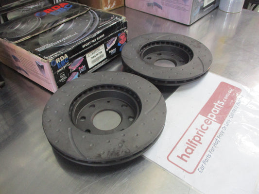 RDA Front Disc Brake Rotors (Pair) Slotted-Dimpled Suits Holden Barina TK New Part