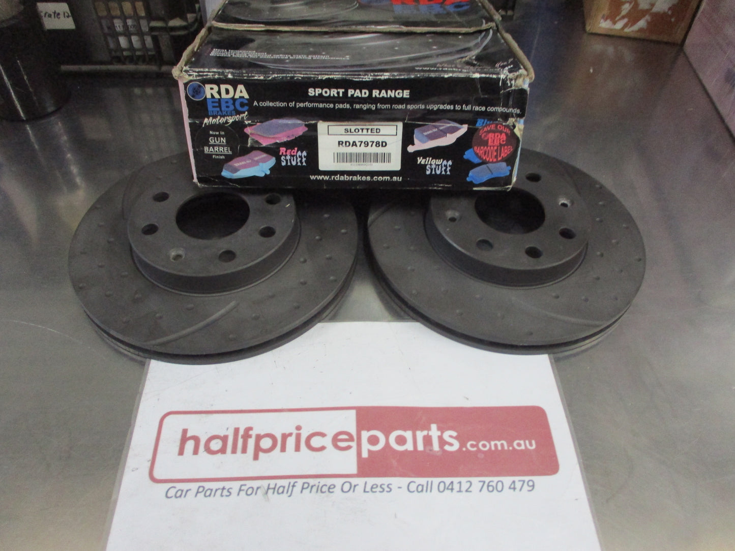 RDA Front Disc Brake Rotors (Pair) Slotted-Dimpled Suits Holden Barina TK New Part