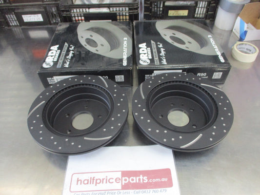RDA Rear Disc Rotors (Pair) Slotted-Dimpled Suits Holden Captiva New Part