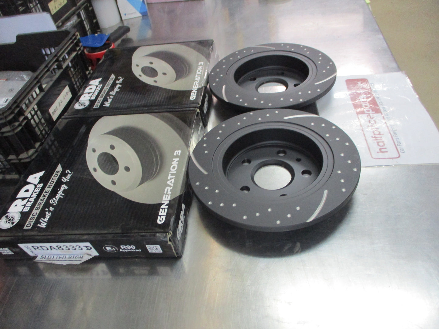 RDA Rear Disc Brake rotors (Pair) Slotted-Dimpled Suits Holden Malibu New Part