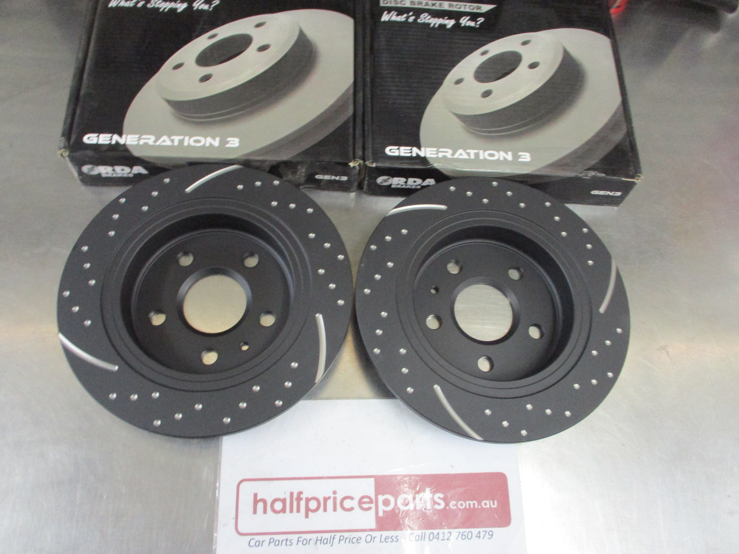 RDA Rear Disc Brake rotors (Pair) Slotted-Dimpled Suits Holden Malibu New Part