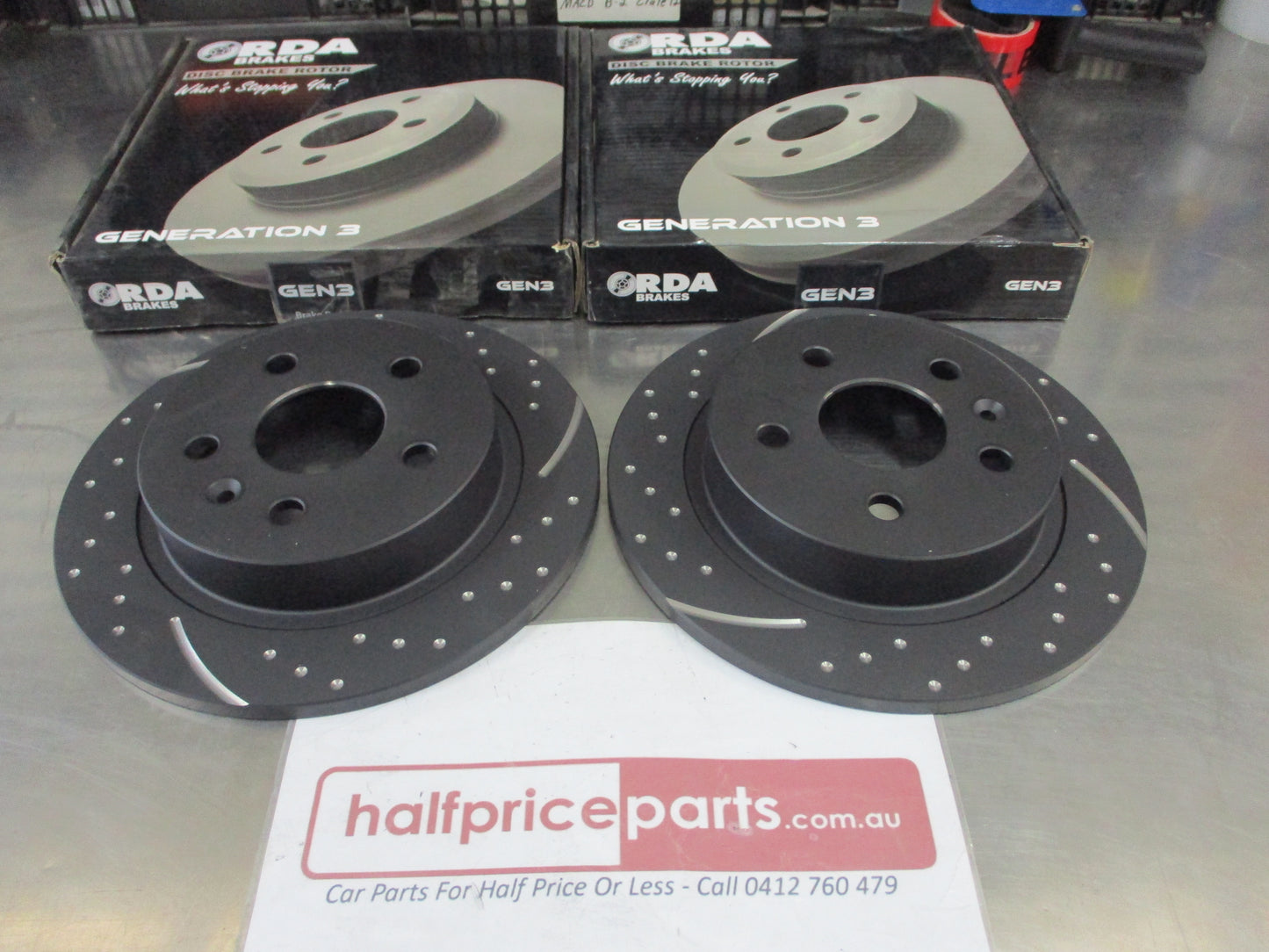RDA Rear Disc Brake rotors (Pair) Slotted-Dimpled Suits Holden Malibu New Part