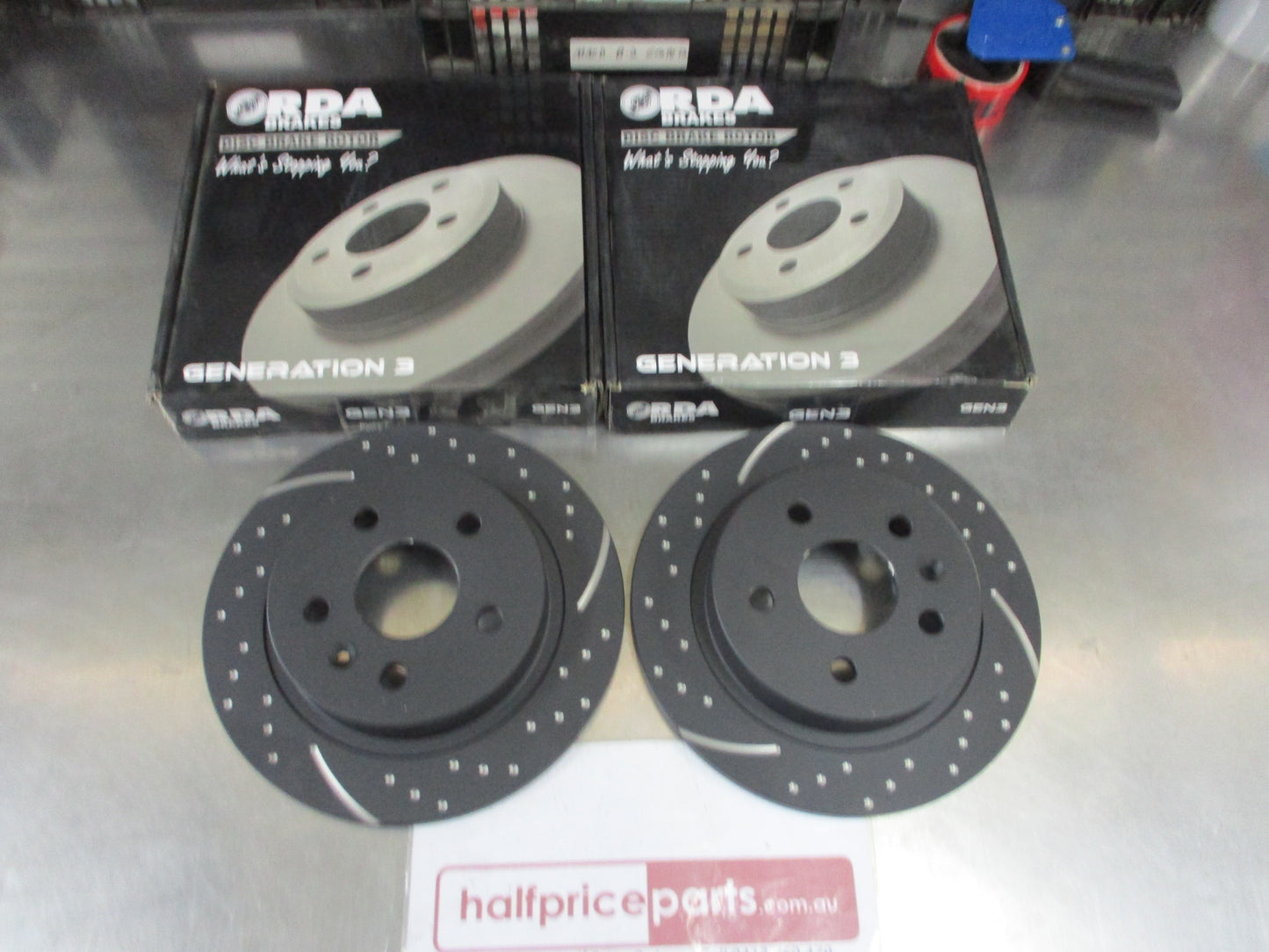 RDA Rear Disc Brake rotors (Pair) Slotted-Dimpled Suits Holden Malibu New Part