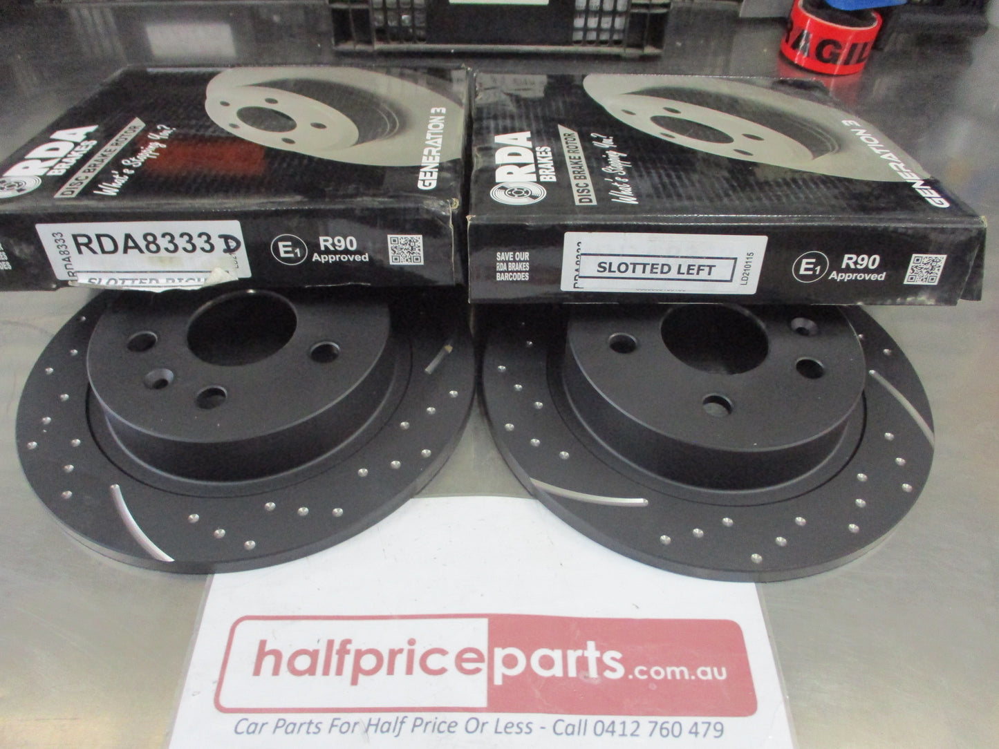 RDA Rear Disc Brake rotors (Pair) Slotted-Dimpled Suits Holden Malibu New Part