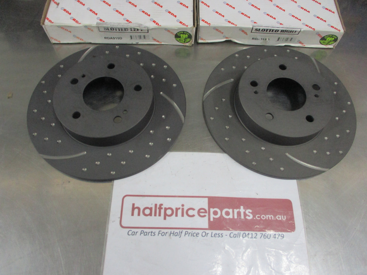 RDA Rear Disc Brake Rotors (Pair) Slotted-Dimpled Suits Nissan Maxima New Part