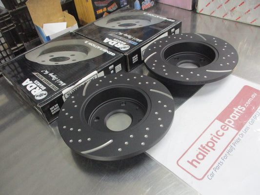 RDA Front Disc Brake Rotors (Pair) Slotted-Dimpled Suits Daihatsu Charade New Part