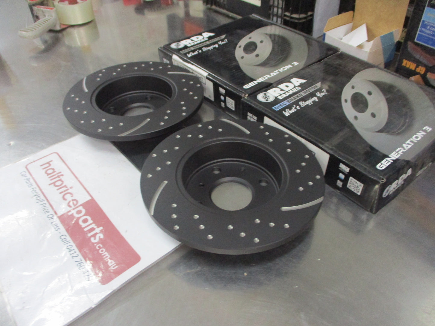 RDA Front Disc Brake Rotors (Pair) Slotted-Dimpled Suits Daihatsu Charade New Part