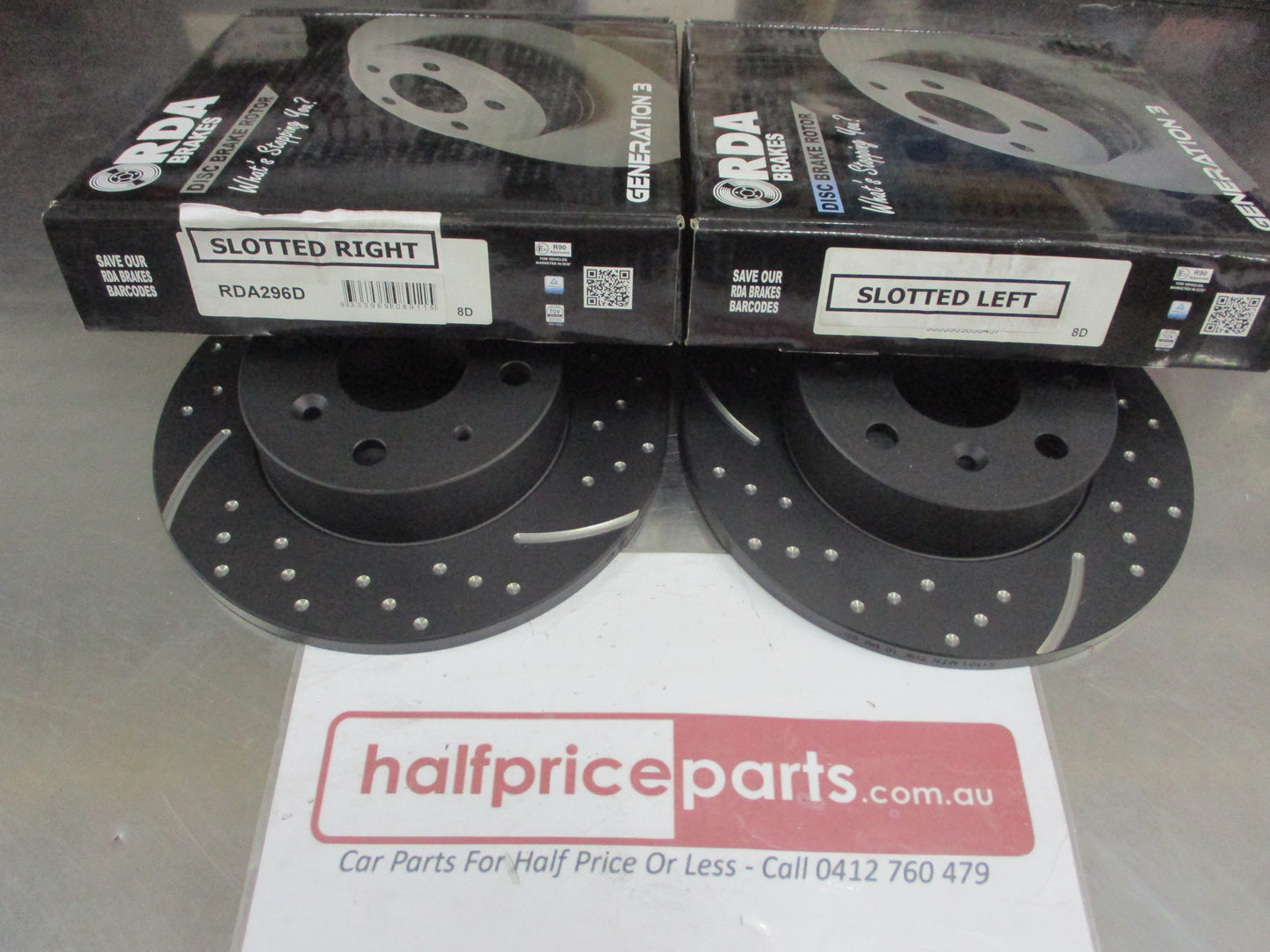 RDA Front Disc Brake Rotors (Pair) Slotted-Dimpled Suits Daihatsu Charade New Part
