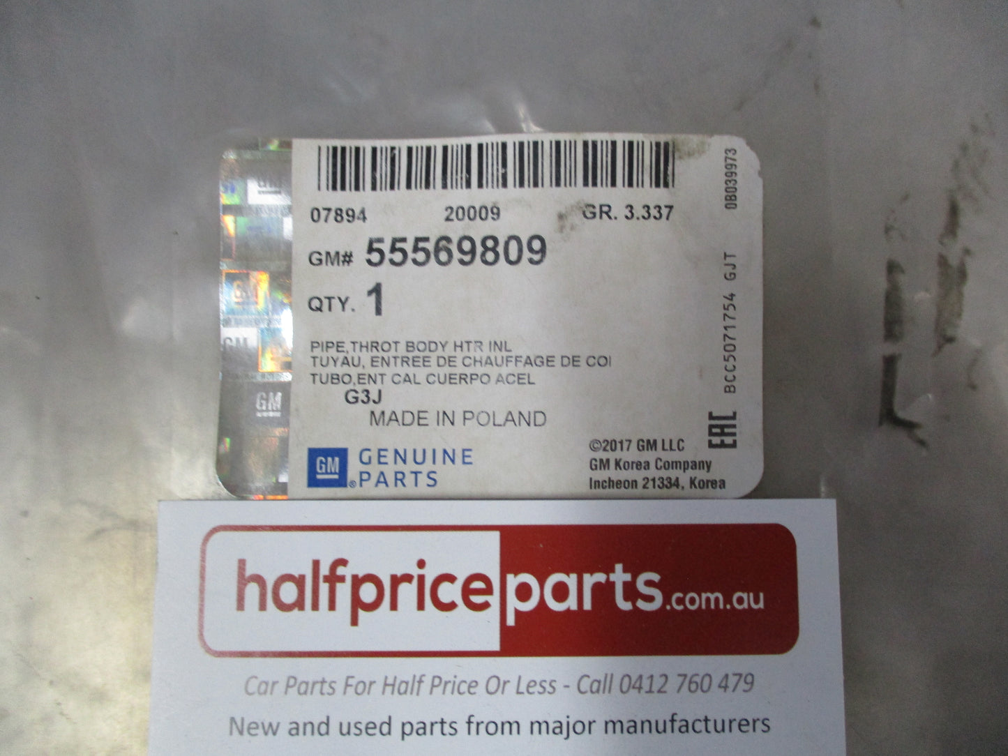 Holden Astra/Cruze/Trax Genuine Throttle Body Heater Hose Inlet Pipe New Part