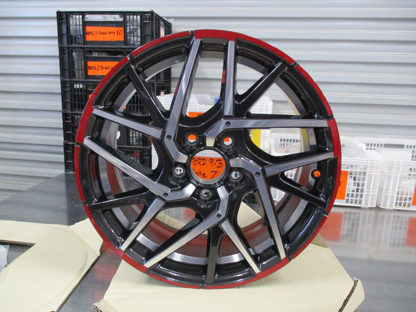 Modulo Honda Civic 17x7 Genuine Redline Set Of 4 Wheels W/Center Caps New