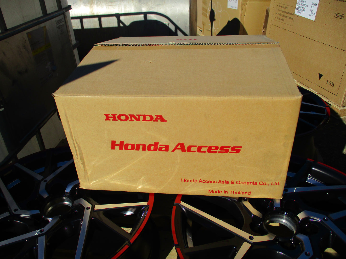 Modulo Honda Civic 17x7 Genuine Redline Set Of 4 Wheels W/Center Caps New