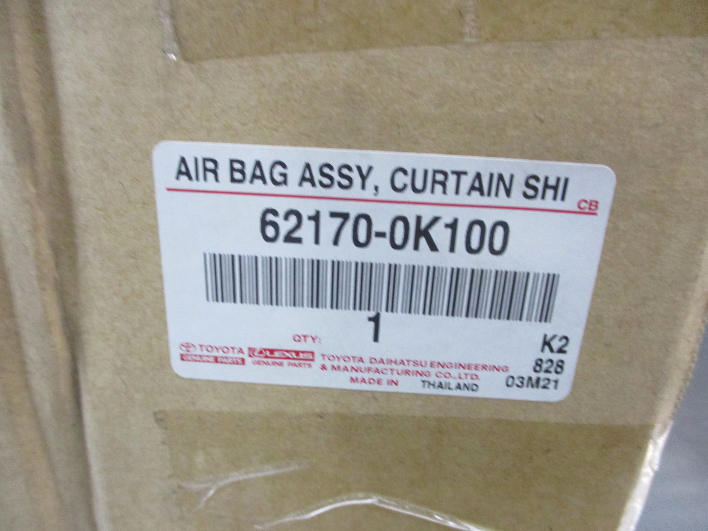 Toyota Hilux GUN125 Genuine Right Hand Air Bag Curtin Shield New Part