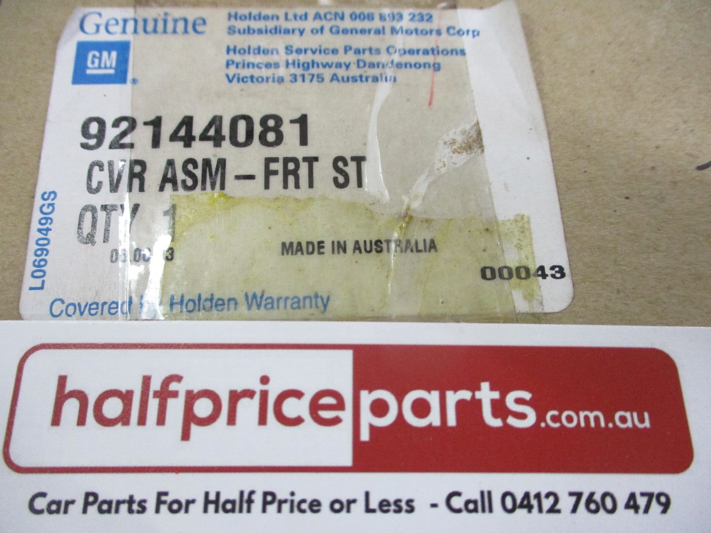 Holden VX Commodore Genuine Left Hand Front Rear Seat Back With Pocket (With Out Lumber Support) New Part
