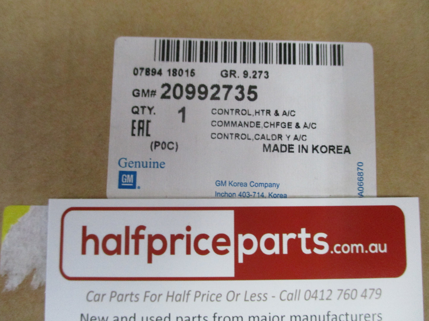 Holden Captiva CG7 Genuine Climate Control Panel New Part