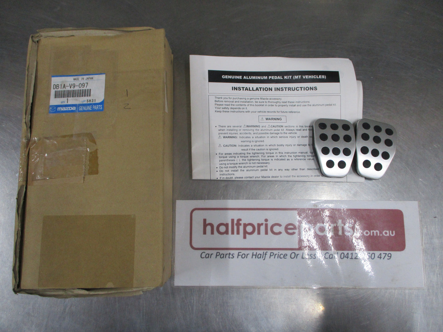 Mazda 2 Genuine Stainless Alloy Pedal Set Manual New Part