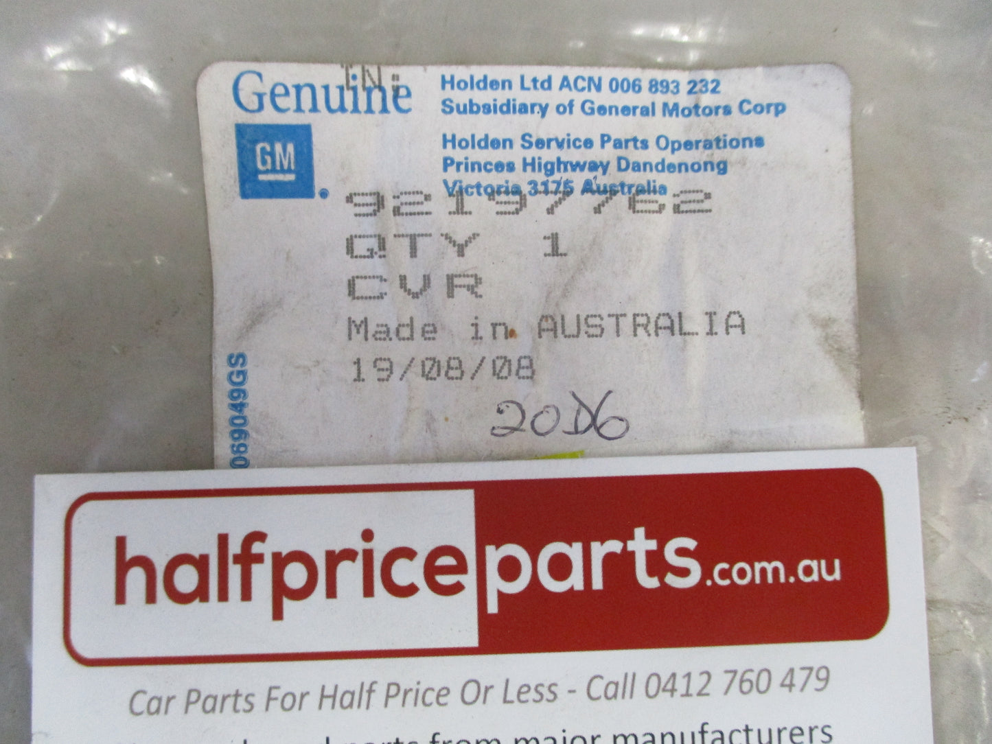 Holden VE Commodore Genuine Right Hand Front Seat Cushion Recliner Cover (ONYX) New Part