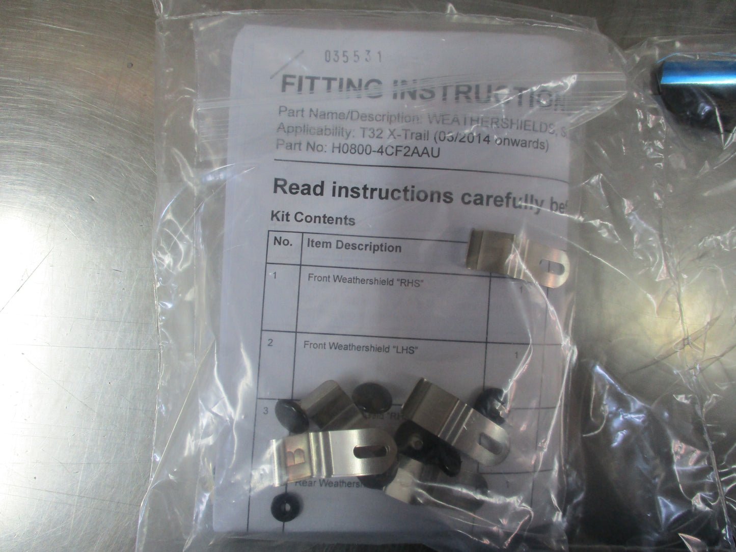 Nissan X-Trail T32 Genuine Slimline Weathershield Kit New Part