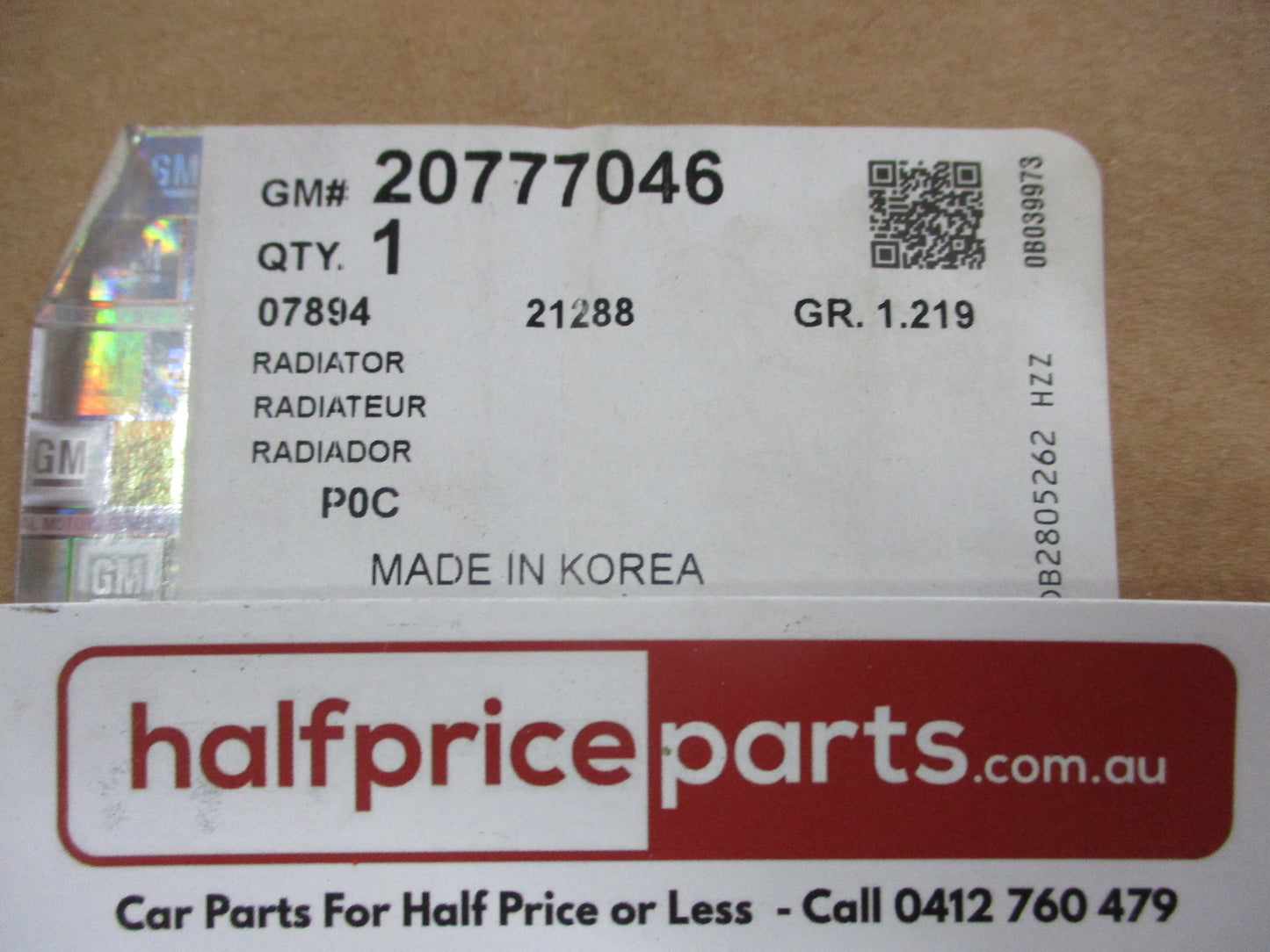 Holden CG/CG7 Captiva 2.0Ltr Turbo Diesel Genuine Radiator Assembly New Part