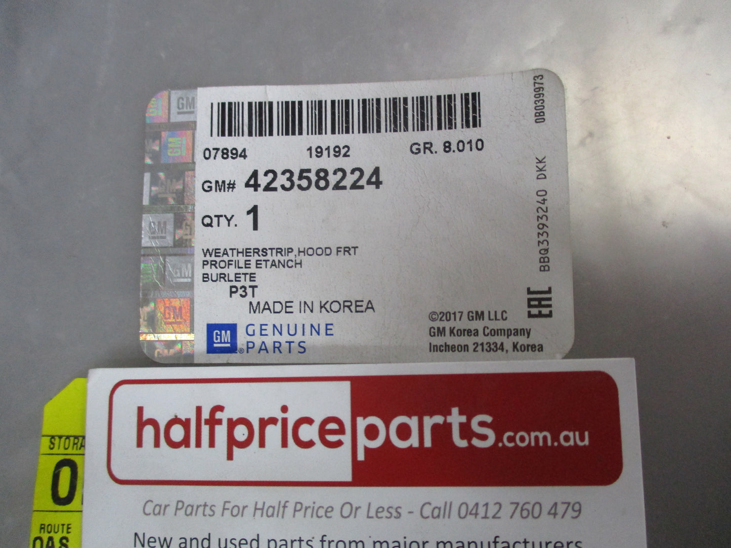 Holden Barina Genuine Front Bonnet Weatherstrip New Part