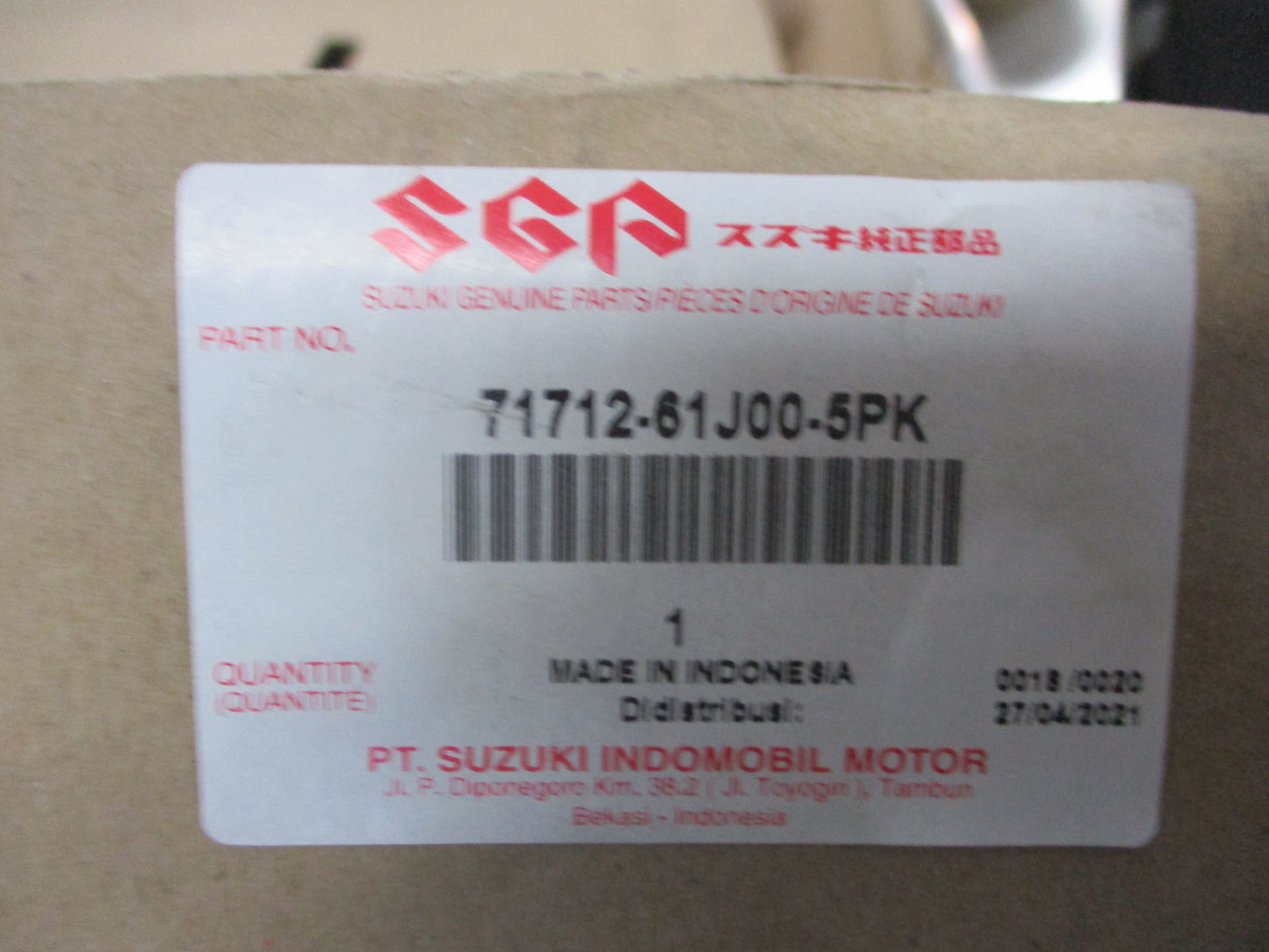 Suzuki Carry Genuine Front Bumper Bar (Unpainted) New Part