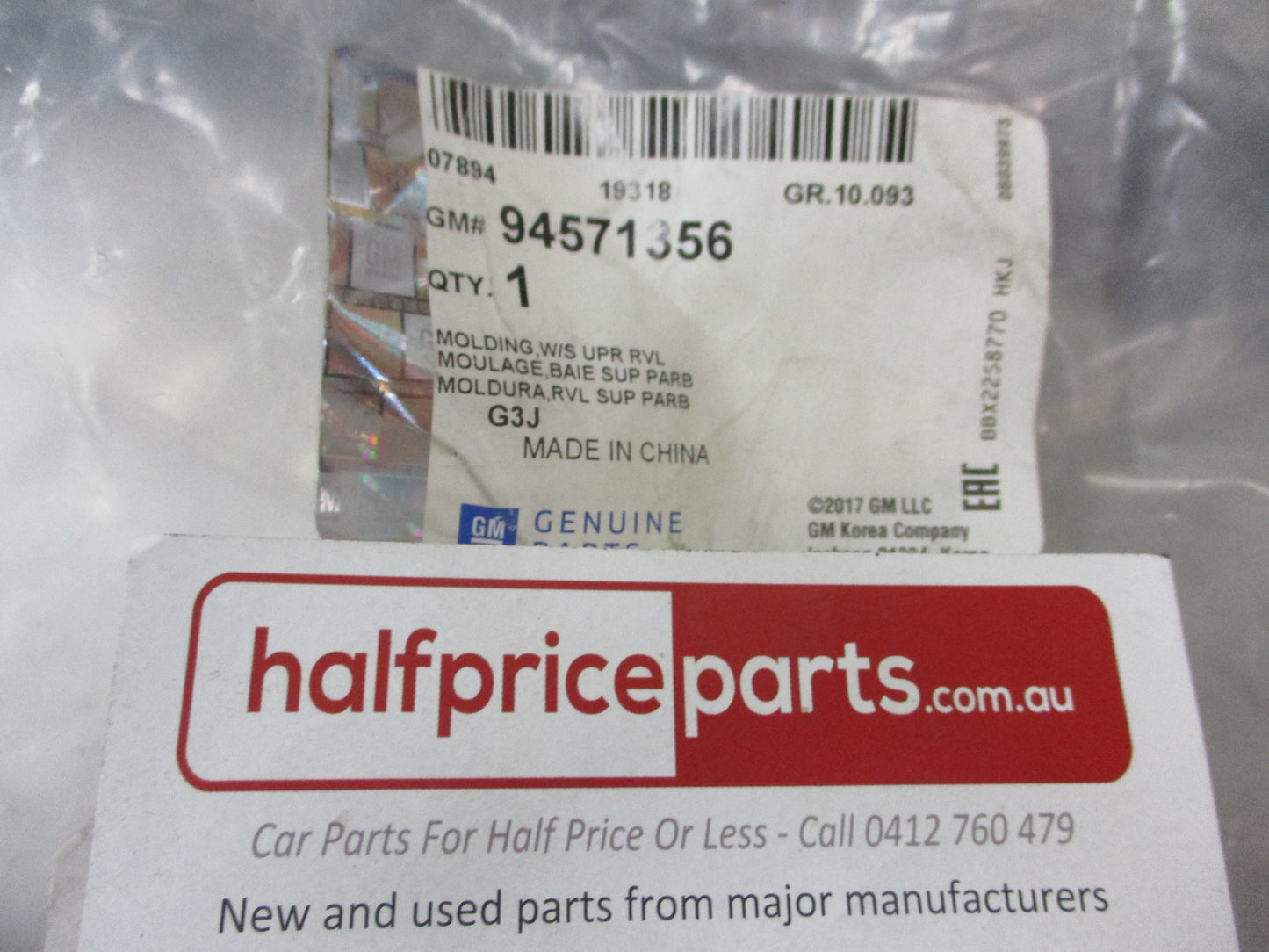 Holden Cruze Genuine Upper Windscreen Molding New Part