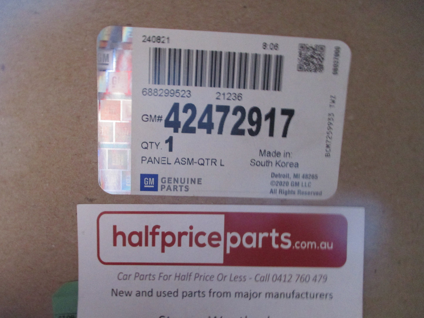 Holden Trax Genuine Right Hand Rear Inner Quator Panell Trim New Part