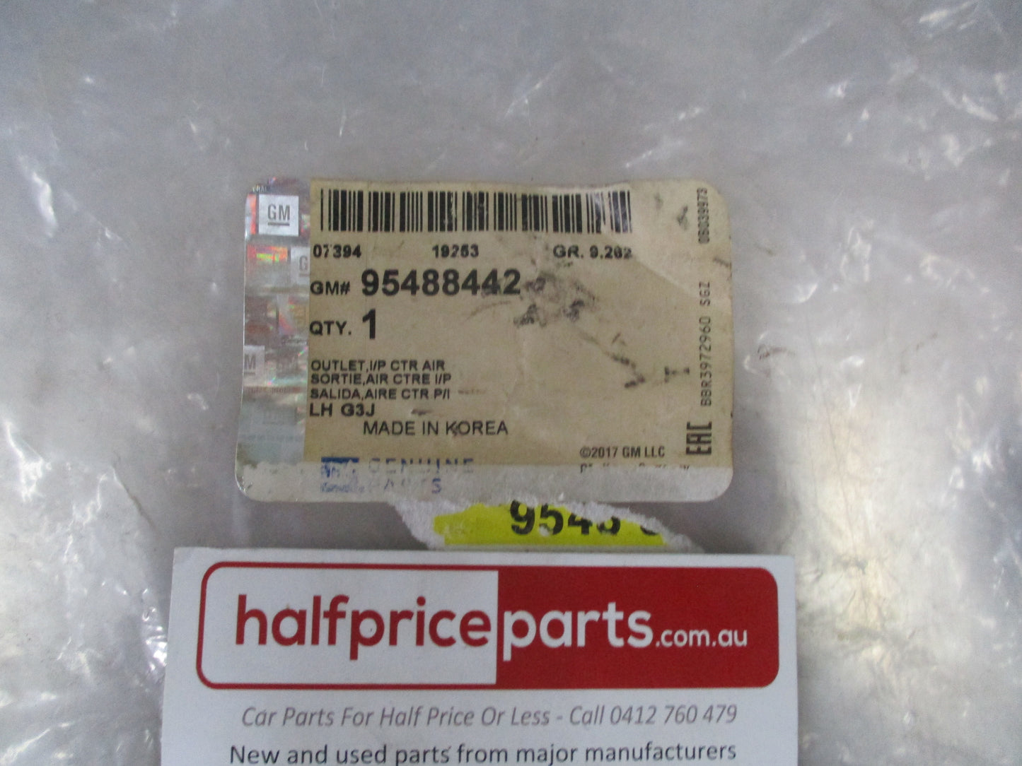 Holden JH Cruze Sedan/Hatch Genuine Left Hand Centre Air Outlet New Part