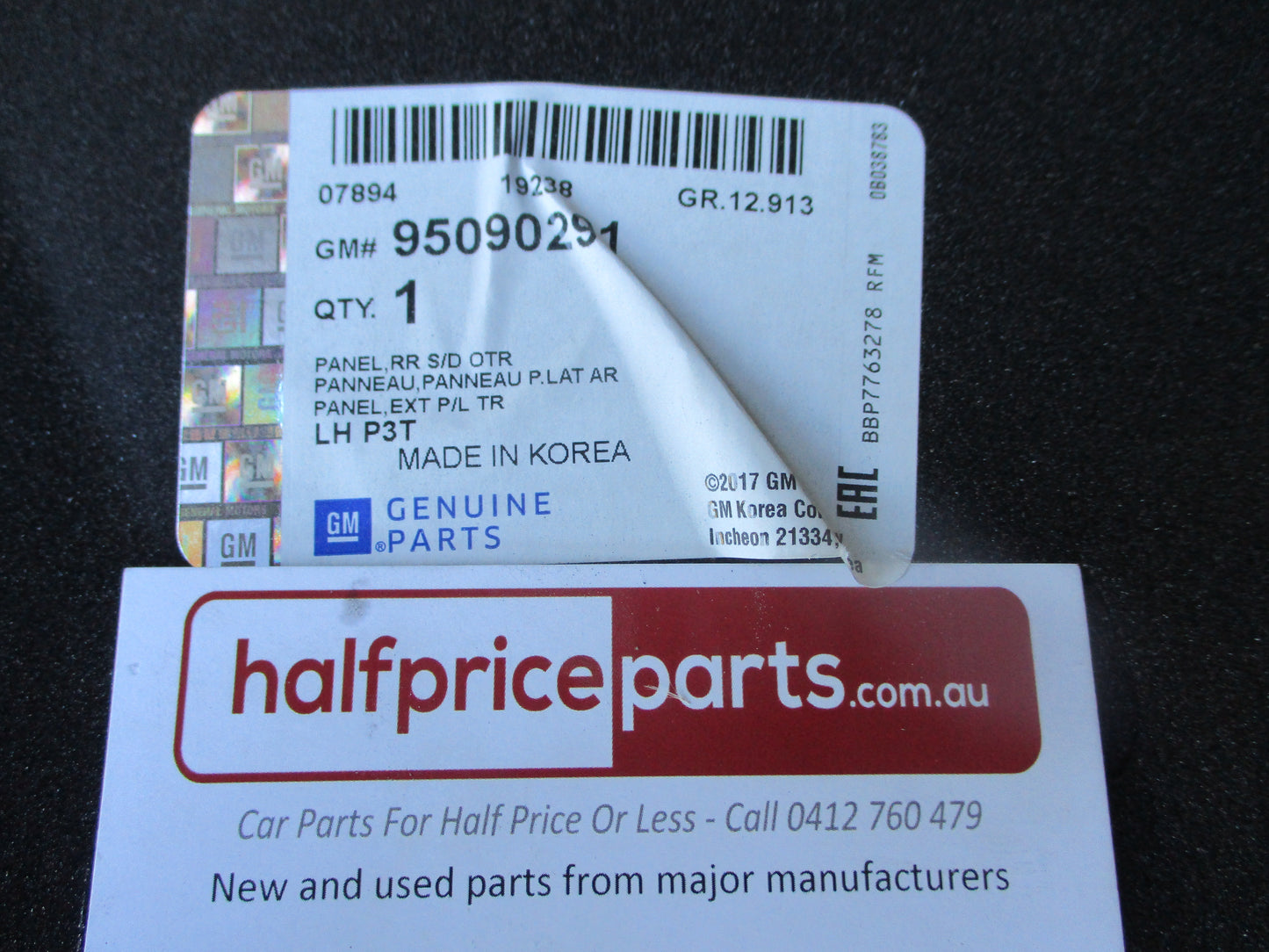 Holden Trax Genuine Left Hand Rear Door Skin (Unpainted) New Part