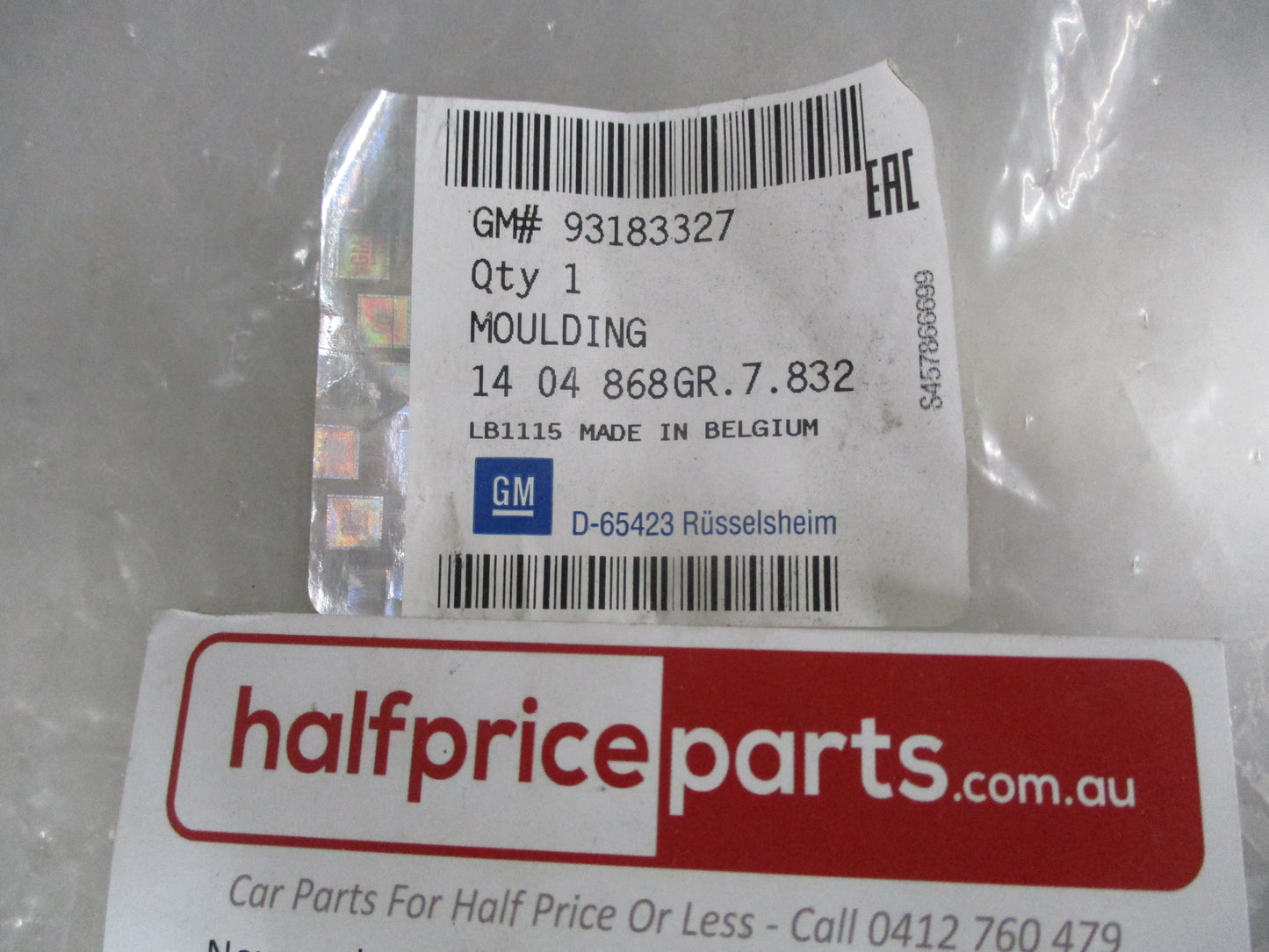 Holden Astra Genuine Right Hand Rear Bumper Facia Moulding New Part