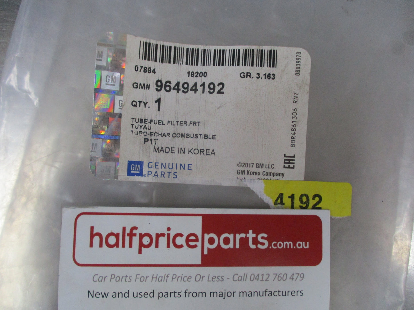 Holden TK Barina Genuine Fuel Filter Front Tube New Part