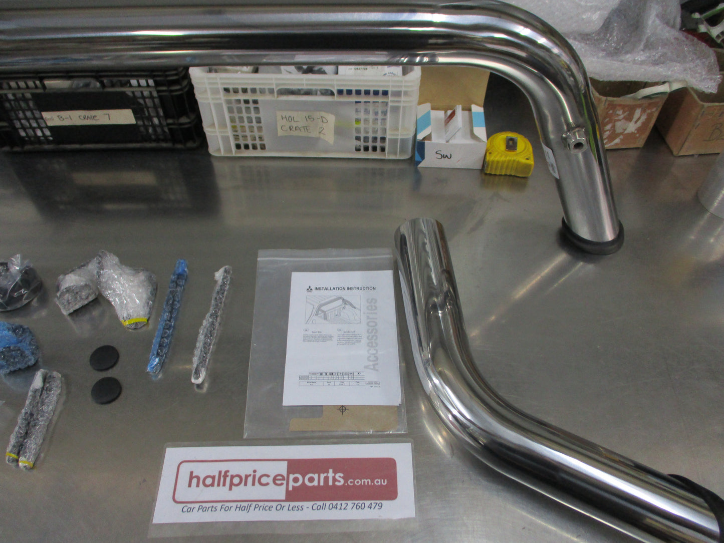 Mitsubishi MQ Triton Dual Cab Genuine Stainless Steel Sports Bar 3 Piece Kit New Part