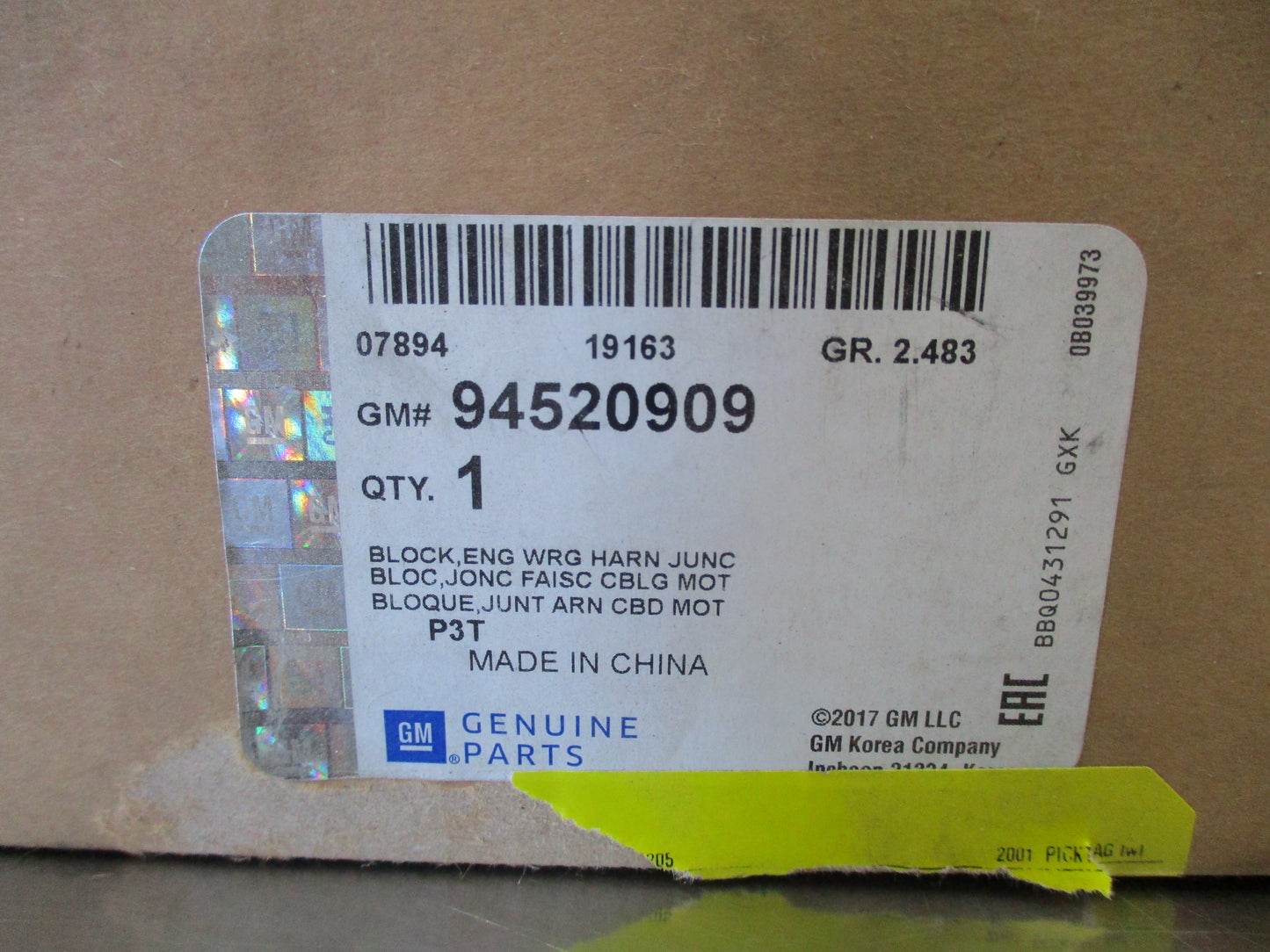 Holden Trax Genuine Fuse Box Assy W/ Fuses New