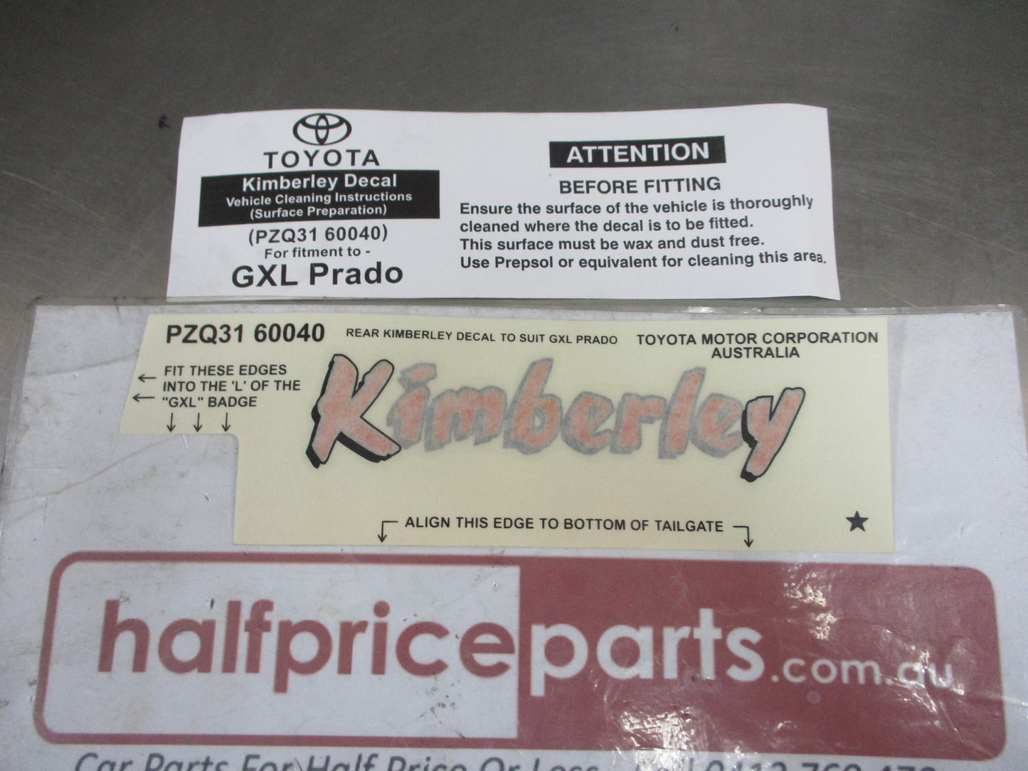 Toyota Prado Kimberley GXL Genuine Left Hand Rear Quator Panel Decal New Part