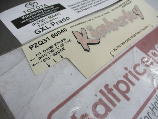Toyota Prado Kimberley GXL Genuine Left Hand Rear Quator Panel Decal New Part