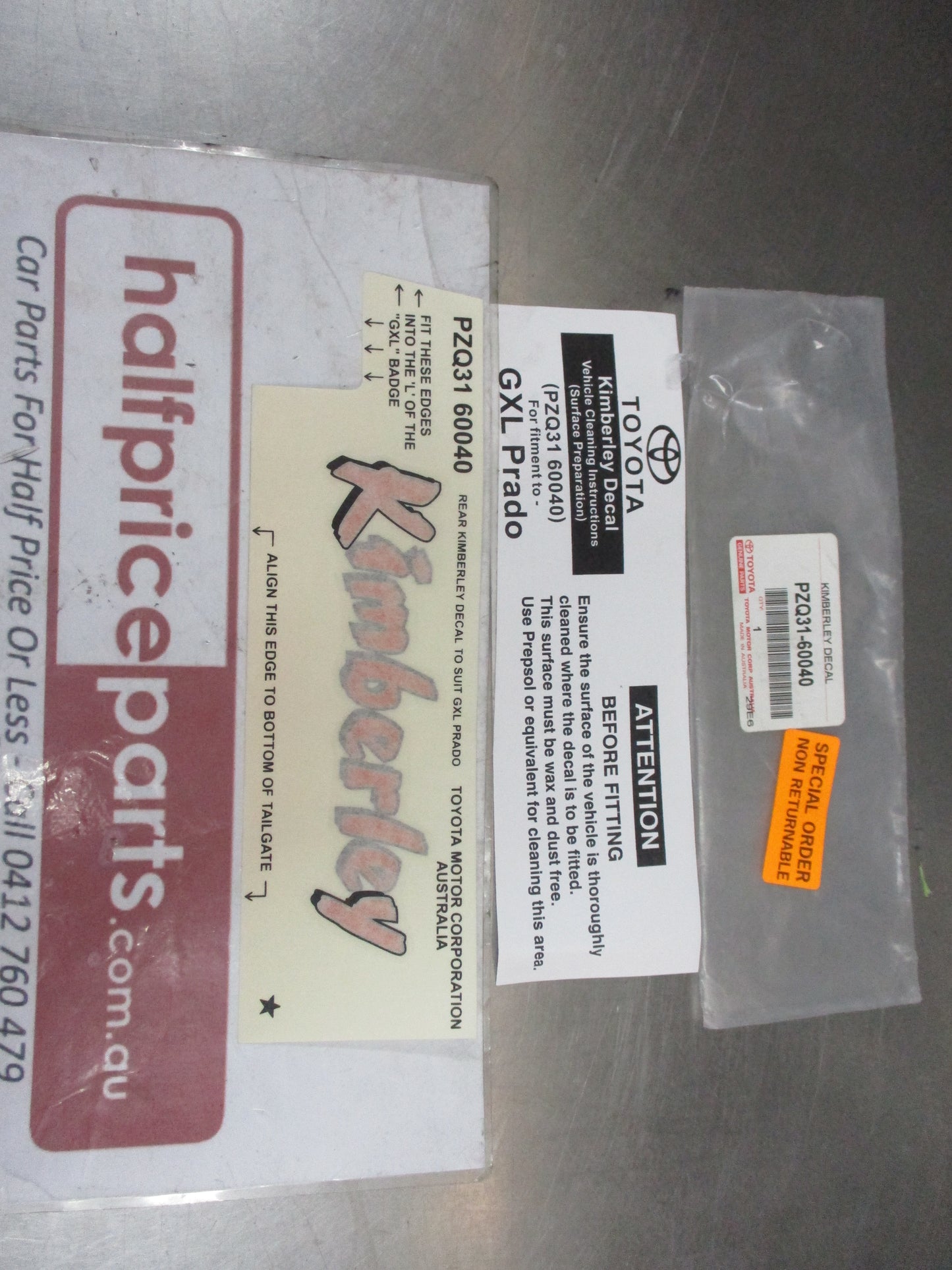 Toyota Prado Kimberley GXL Genuine Left Hand Rear Quator Panel Decal New Part