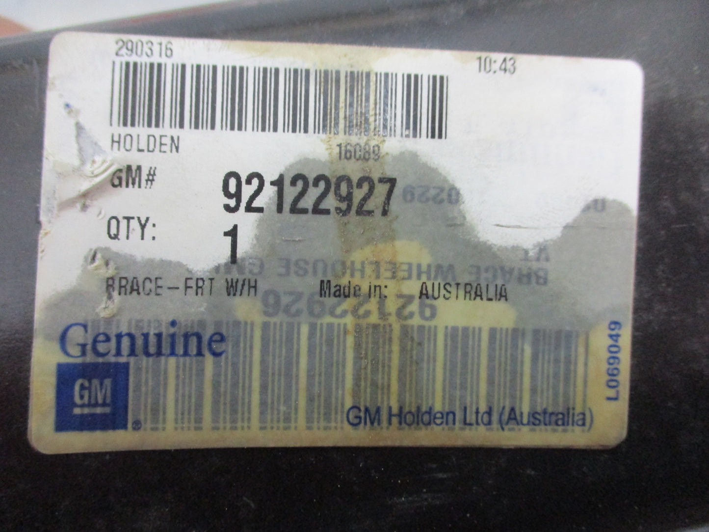 Holden VY-VZ Commodore Genuine Right Hand Front Wheelhouse Brace New Part