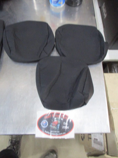 Shevron Rear Bench Seat Covers Adj Head Rests & Arm Rests (Black) Suits Ford Ranger PX Series II New Part
