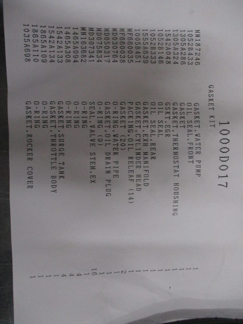 Mitsubishi Outlander Genuine Engine Overhaul Gasket Kit New Part