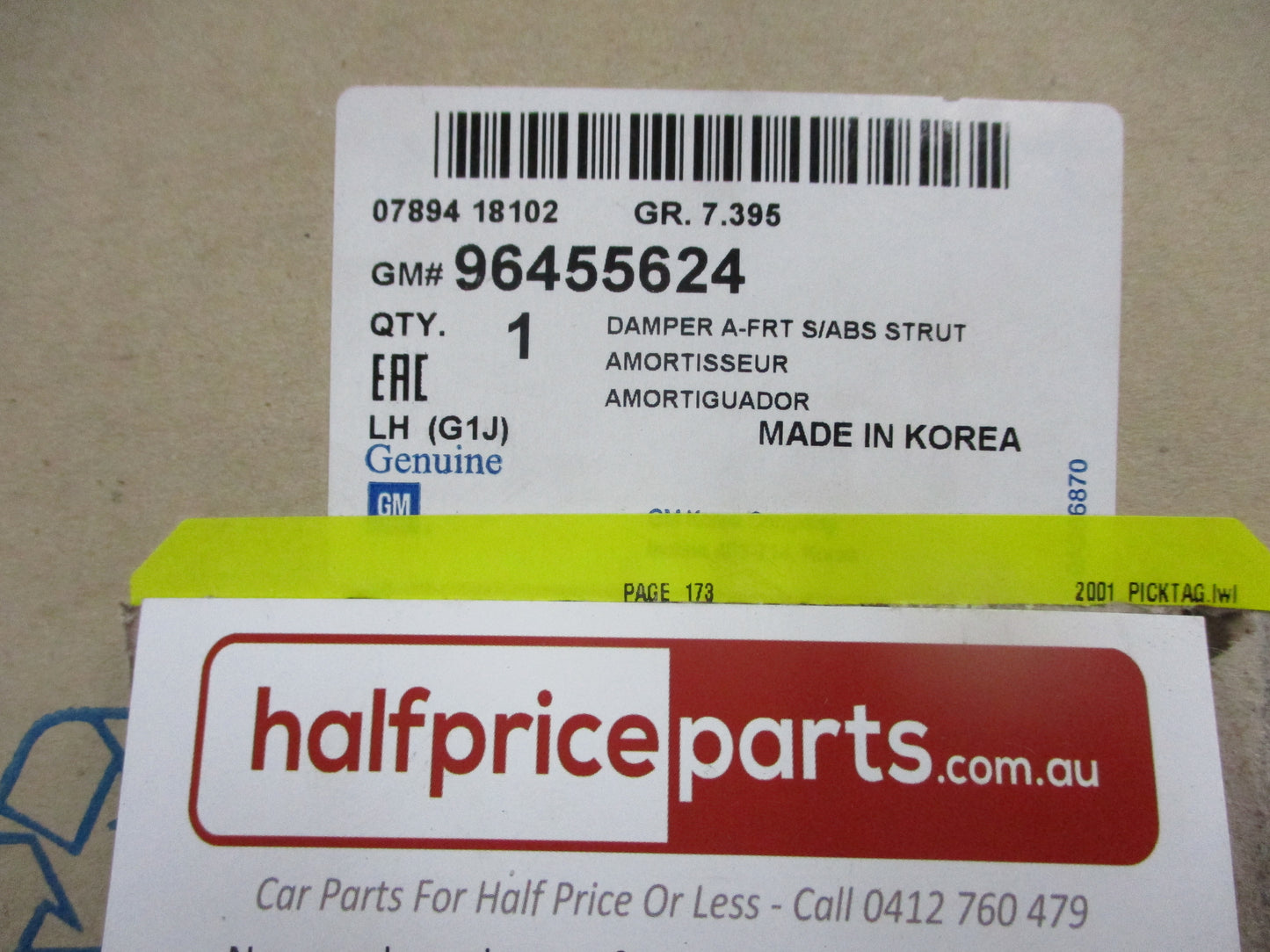 Holden JF Viva Genuine Right Hand Front (Drivers) Strut New Part