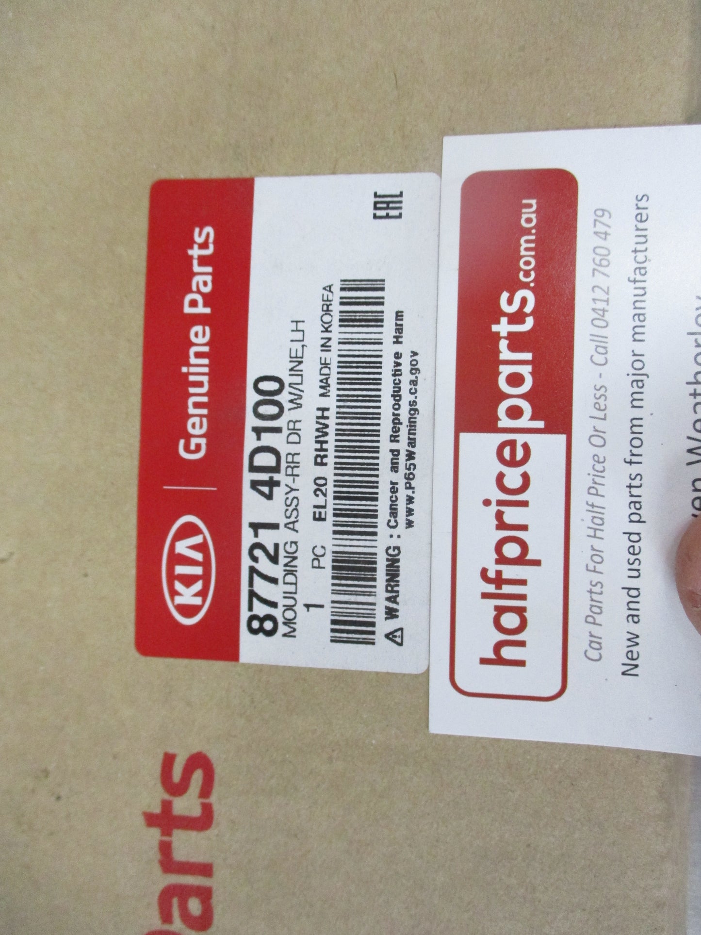 Kia Carnival Genuine Left Hand Rear Quarter Moulding New Part